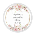 Chapa Personalizada Comunión Rosas