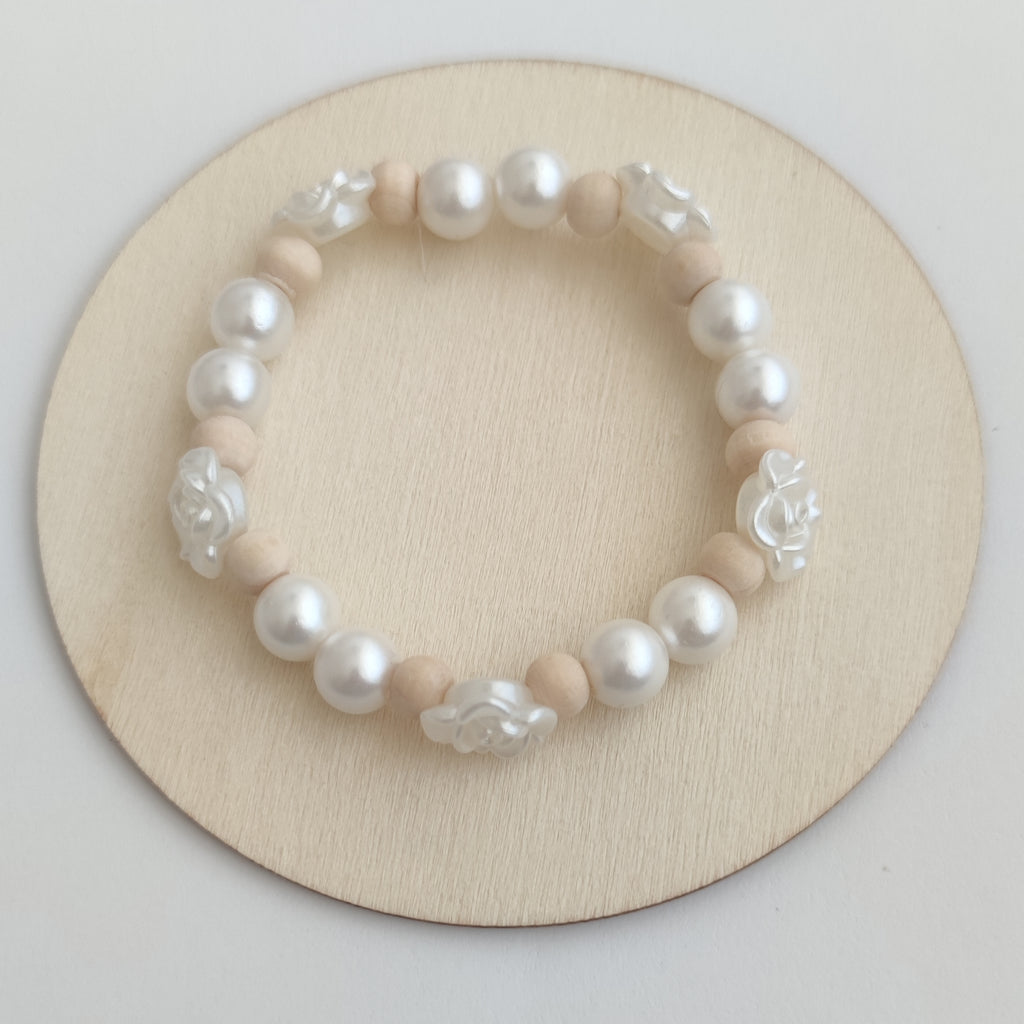 Pulsera de Perlas con Cuentas de Rosas