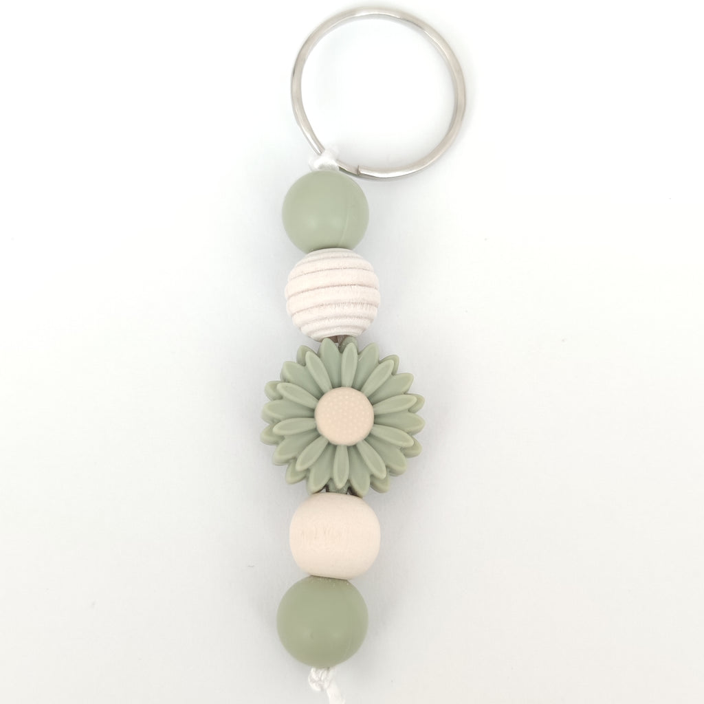 Llavero floral de silicona