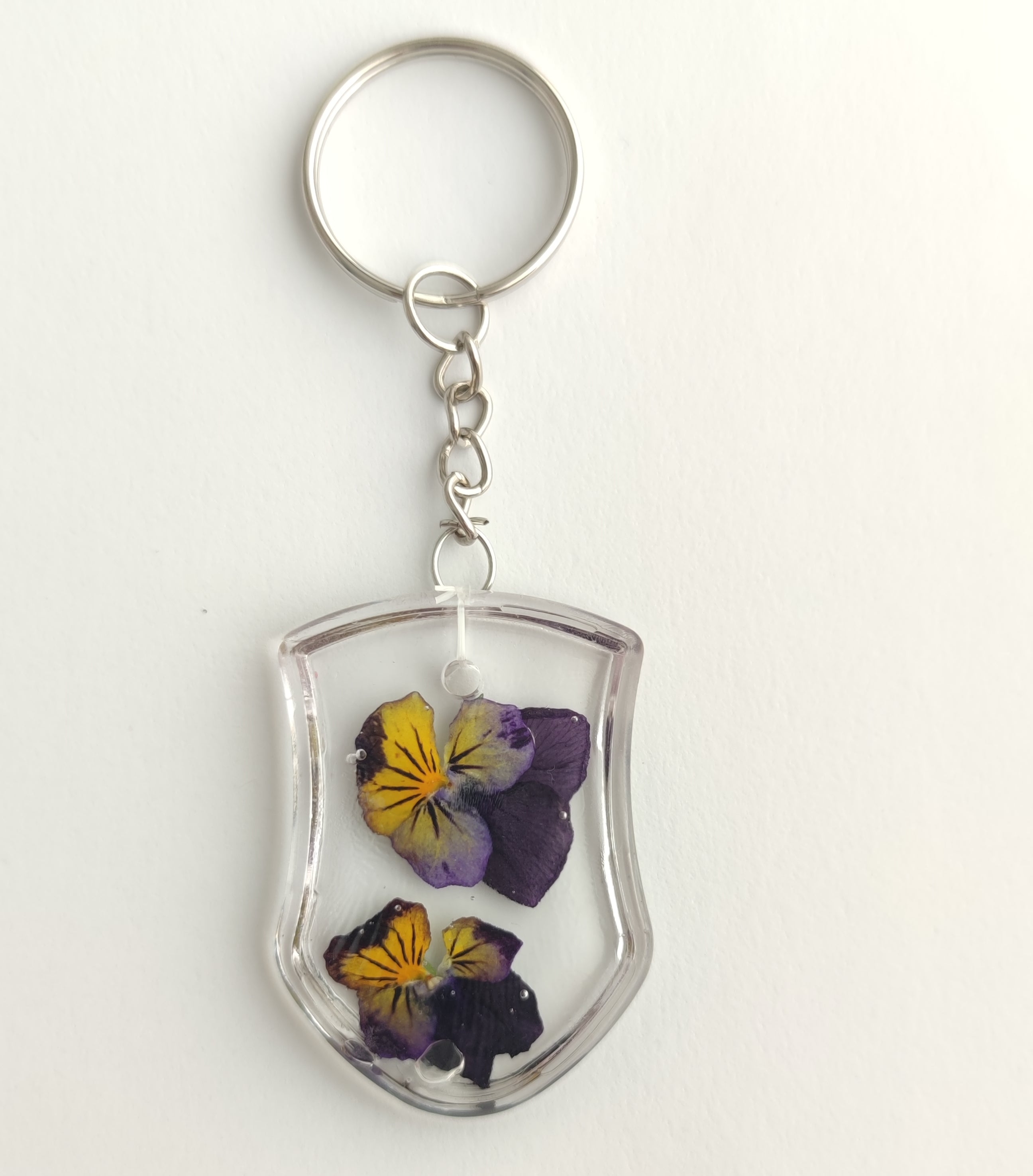 Llavero Resina Flor de Violetas