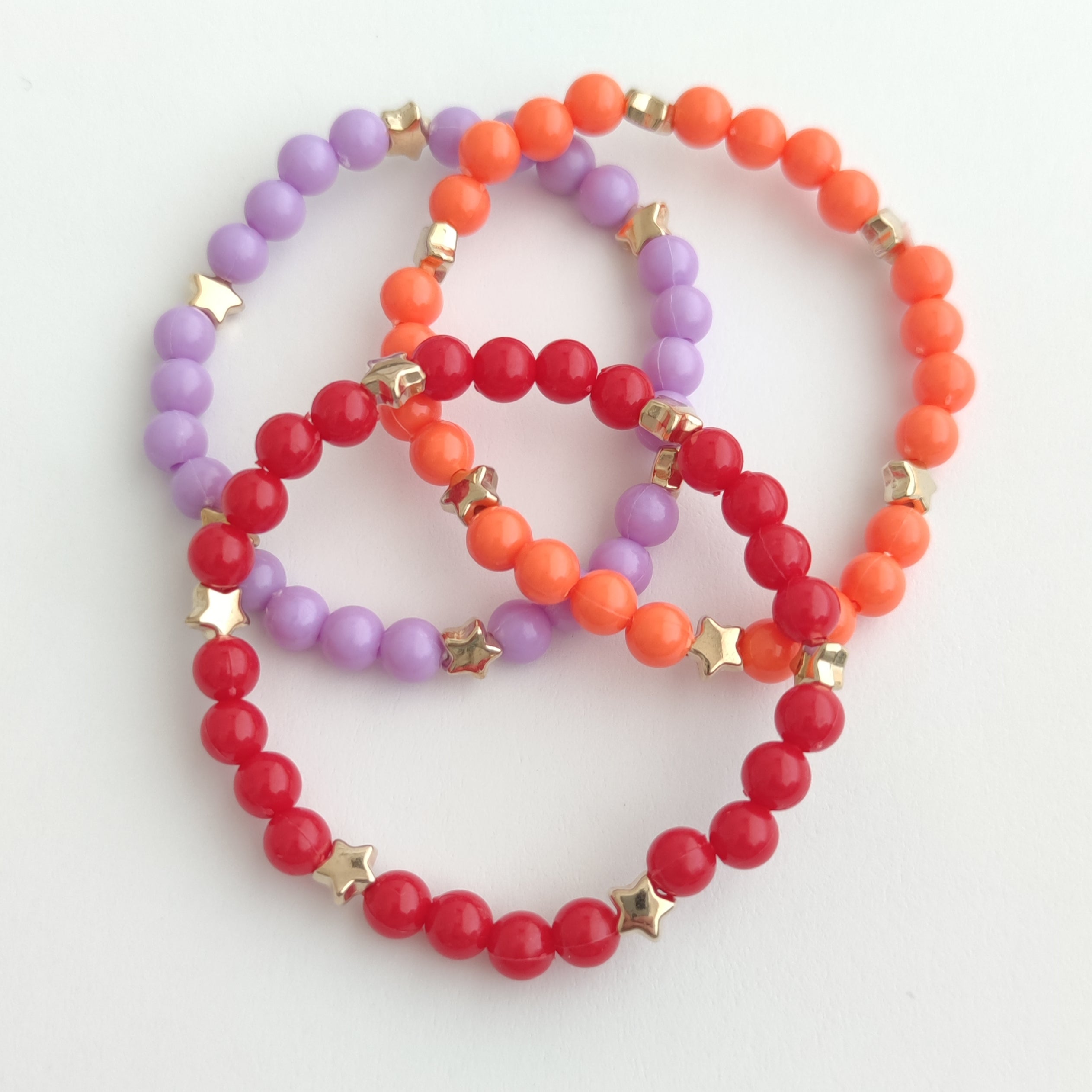 Pulseras de Colores Estrellas Doradas