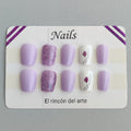 Uñas Lila Brillo