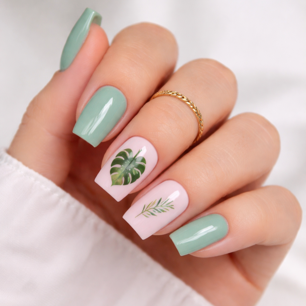 Uñas Hojas Tropicales