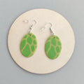Pendiente Oval con verde Jaspeado